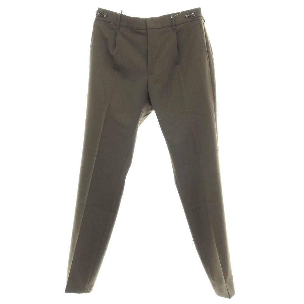 【中古】【未使用】ベルウィッチ BERWICH ストレッチ ポリエステルウール イージースラックスパンツ ダークオリーブxダークブラウン【サイズ50】【 状態ランクS 】【 メンズ 】