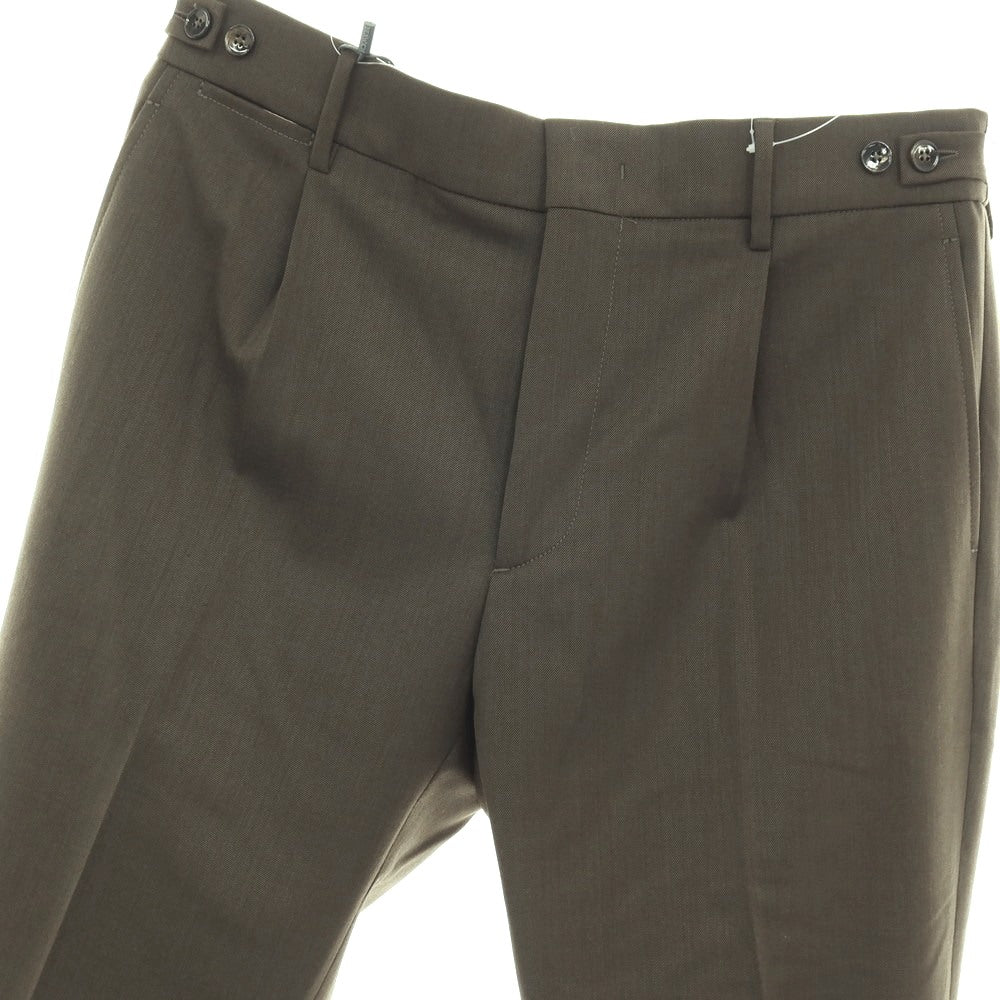 【中古】【未使用】ベルウィッチ BERWICH ストレッチ ポリエステルウール イージースラックスパンツ ダークオリーブxダークブラウン【サイズ50】【 状態ランクS 】【 メンズ 】