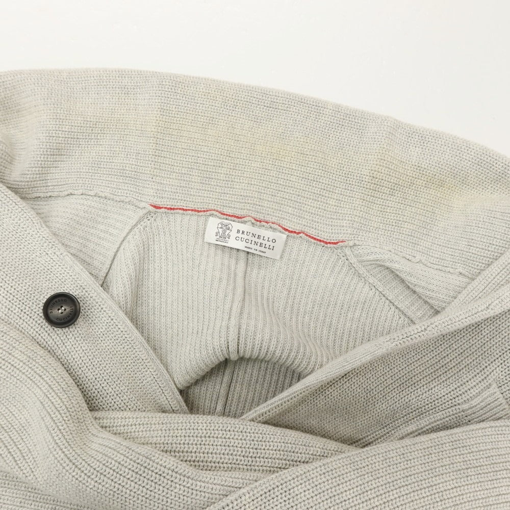 【中古】ブルネロクチネリ Brunello Cucinelli コットン ショールカラー カーディガン ライトグレー【サイズ52】【 状態ランクC 】【 メンズ 】