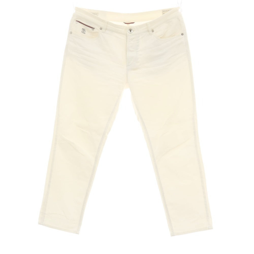 【中古】ブルネロクチネリ Brunello Cucinelli ストレッチ コットン 5ポケットパンツ ホワイト【 表記なし（XXXL位） 】【 状態ランクD 】【 メンズ 】 []