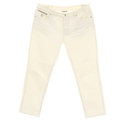 【中古】ブルネロクチネリ Brunello Cucinelli ストレッチ コットン 5ポケットパンツ ホワイト【 表記なし（XXXL位） 】【 状態ランクD 】【 メンズ 】 []
