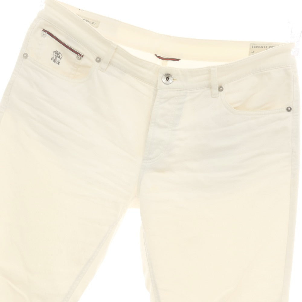 【中古】ブルネロクチネリ Brunello Cucinelli ストレッチ コットン 5ポケットパンツ ホワイト【サイズ表記なし（XXXL位）】【 状態ランクD 】【 メンズ 】