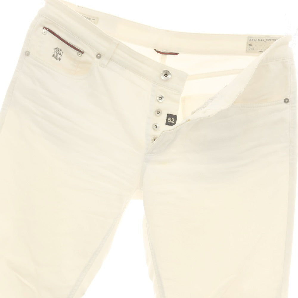 【中古】ブルネロクチネリ Brunello Cucinelli ストレッチ コットン 5ポケットパンツ ホワイト【 表記なし（XXXL位） 】【 状態ランクD 】【 メンズ 】 []