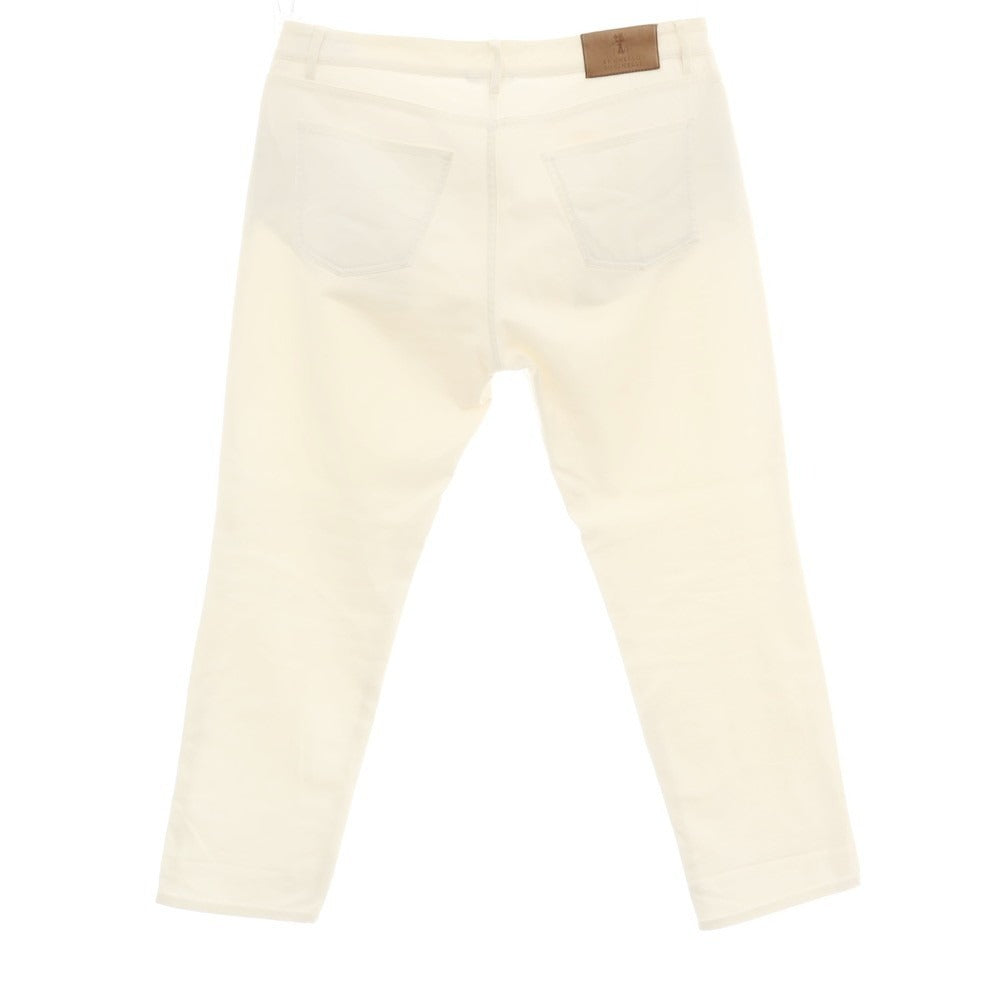 【中古】ブルネロクチネリ Brunello Cucinelli ストレッチ コットン 5ポケットパンツ ホワイト【 表記なし（XXXL位） 】【 状態ランクD 】【 メンズ 】 []