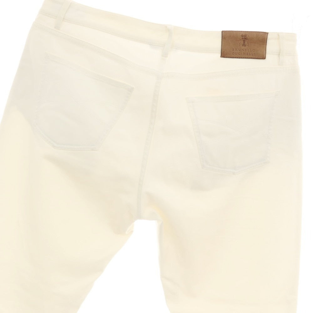 【中古】ブルネロクチネリ Brunello Cucinelli ストレッチ コットン 5ポケットパンツ ホワイト【 表記なし（XXXL位） 】【 状態ランクD 】【 メンズ 】 []