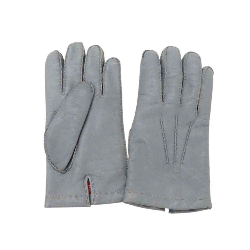 【中古】カリデイ CARIDEI レザー×カシミヤ 手袋 グレー【 8 1/2 】【 状態ランクB 】【 メンズ 】