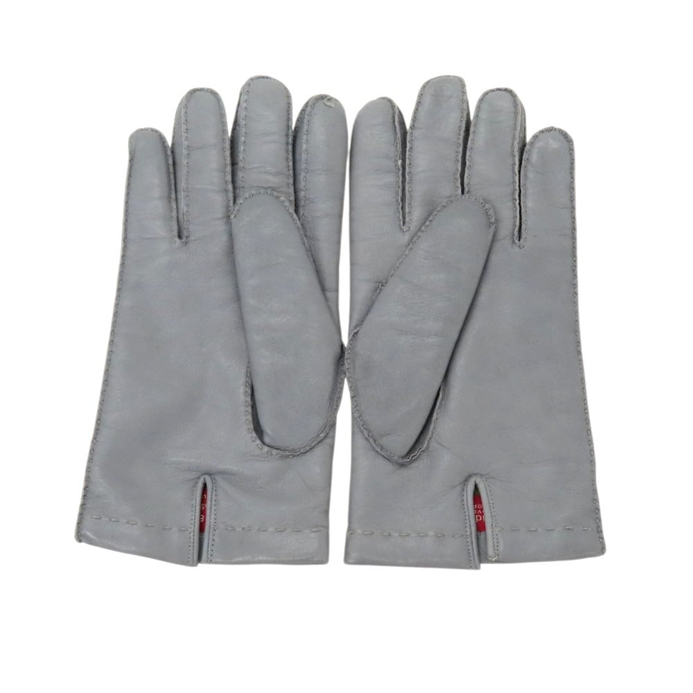 【中古】カリデイ CARIDEI レザー×カシミヤ 手袋 グレー【 8 1/2 】【 状態ランクB 】【 メンズ 】