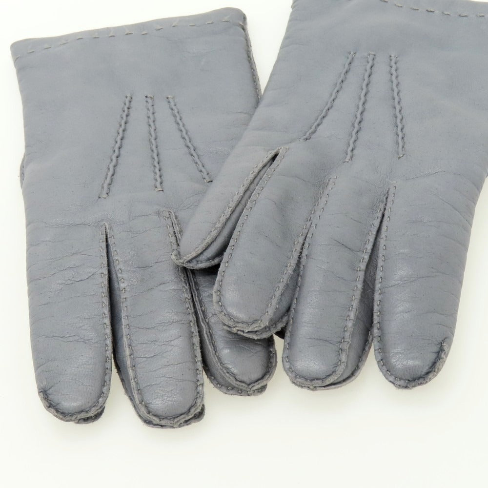【中古】カリデイ CARIDEI レザー×カシミヤ 手袋 グレー【 8 1/2 】【 状態ランクB 】【 メンズ 】