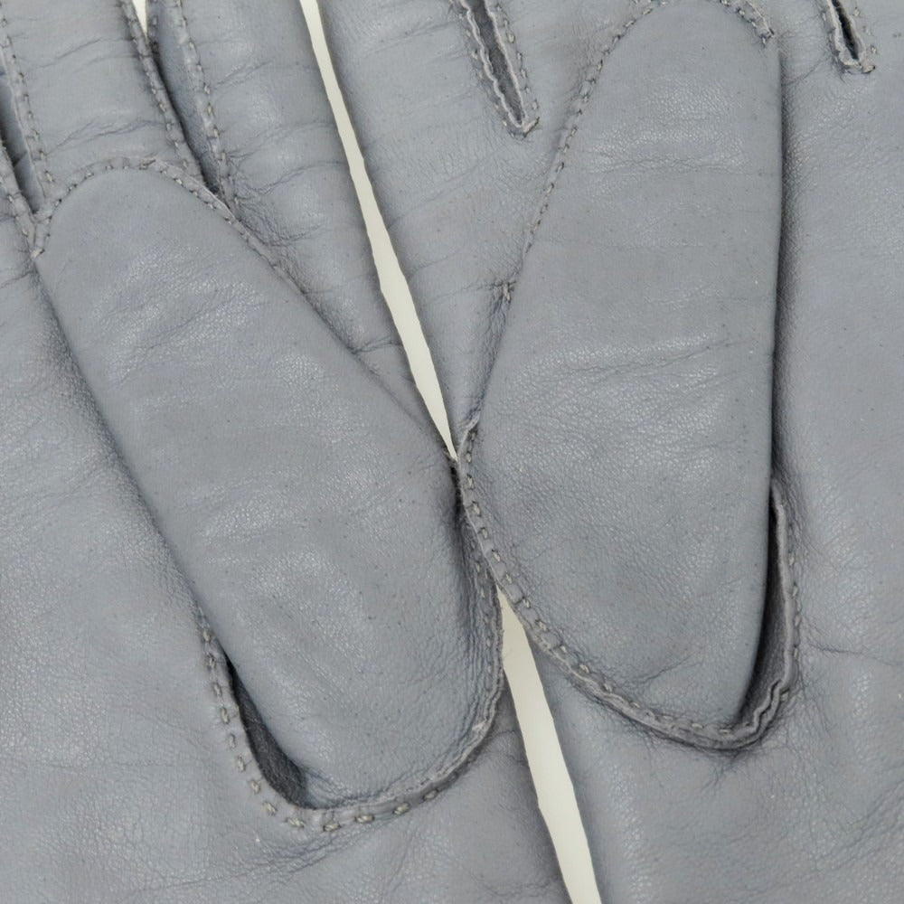 【中古】カリデイ CARIDEI レザー×カシミヤ 手袋 グレー【 8 1/2 】【 状態ランクB 】【 メンズ 】