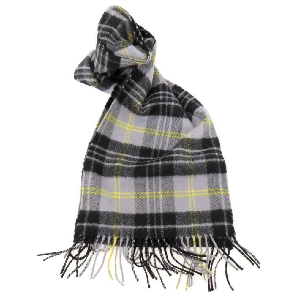 【中古】ジョンストンズ JOHNSTONS カシミヤ チェック マフラー グレーxブラック【 状態ランクB 】【 メンズ 】