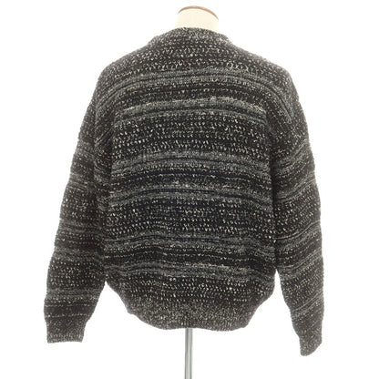 【中古】クレプスキュール crepuscule ウール系 クルーネック プルオーバーニット ブラックxホワイト【 2 】【 状態ランクA 】【 メンズ 】