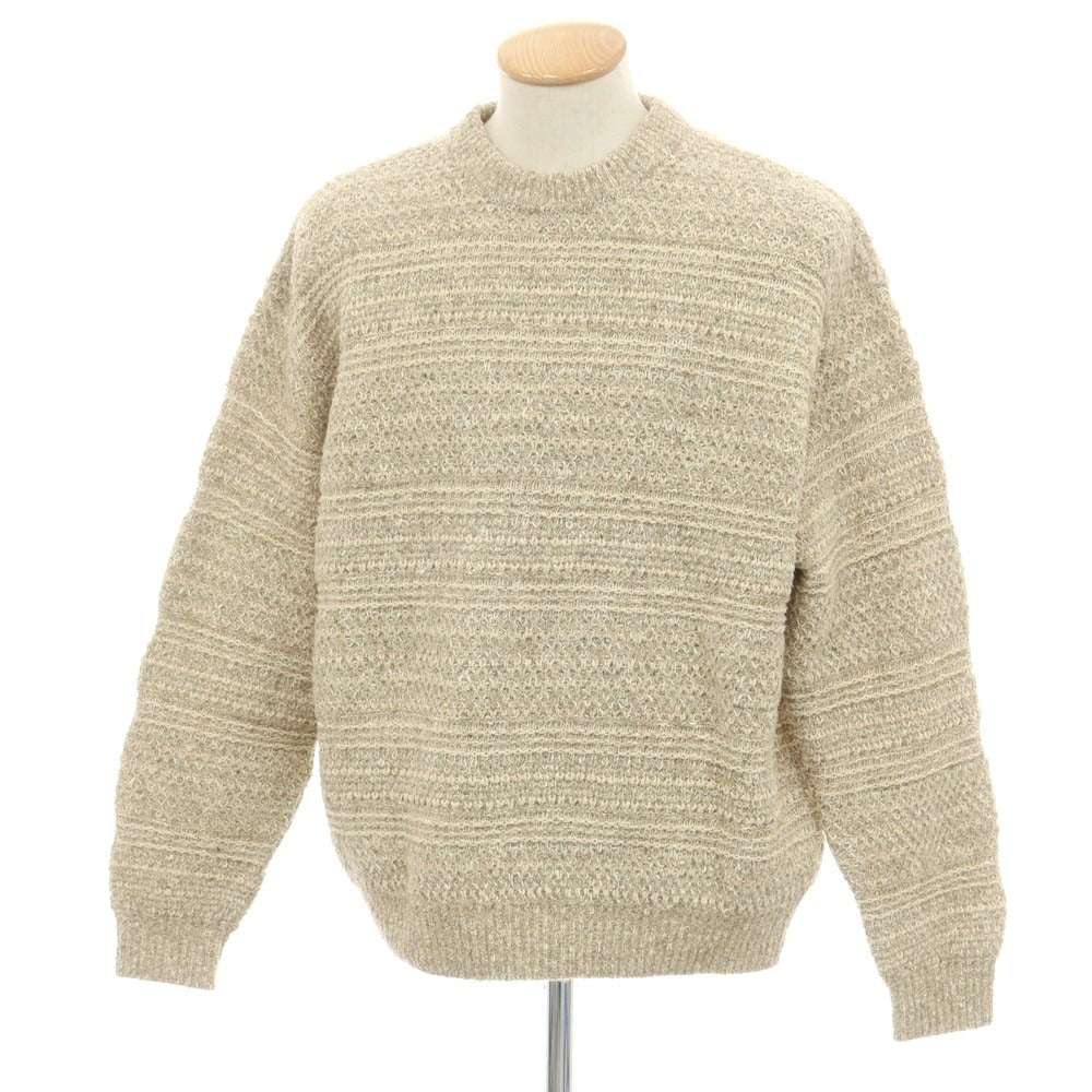 【中古】クレプスキュール crepuscule ウール系 クルーネック プルオーバーニット ベージュ【 1 】【 状態ランクA 】【 メンズ 】