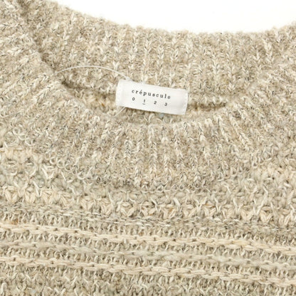 【中古】クレプスキュール crepuscule ウール系 クルーネック プルオーバーニット ベージュ【 1 】【 状態ランクA 】【 メンズ 】