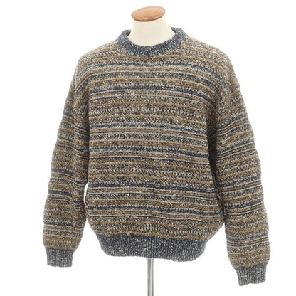 【中古】クレプスキュール crepuscule ウール系 クルーネック プルオーバーニット ネイビーxカーキ【 2 】【 状態ランクA 】【 メンズ 】