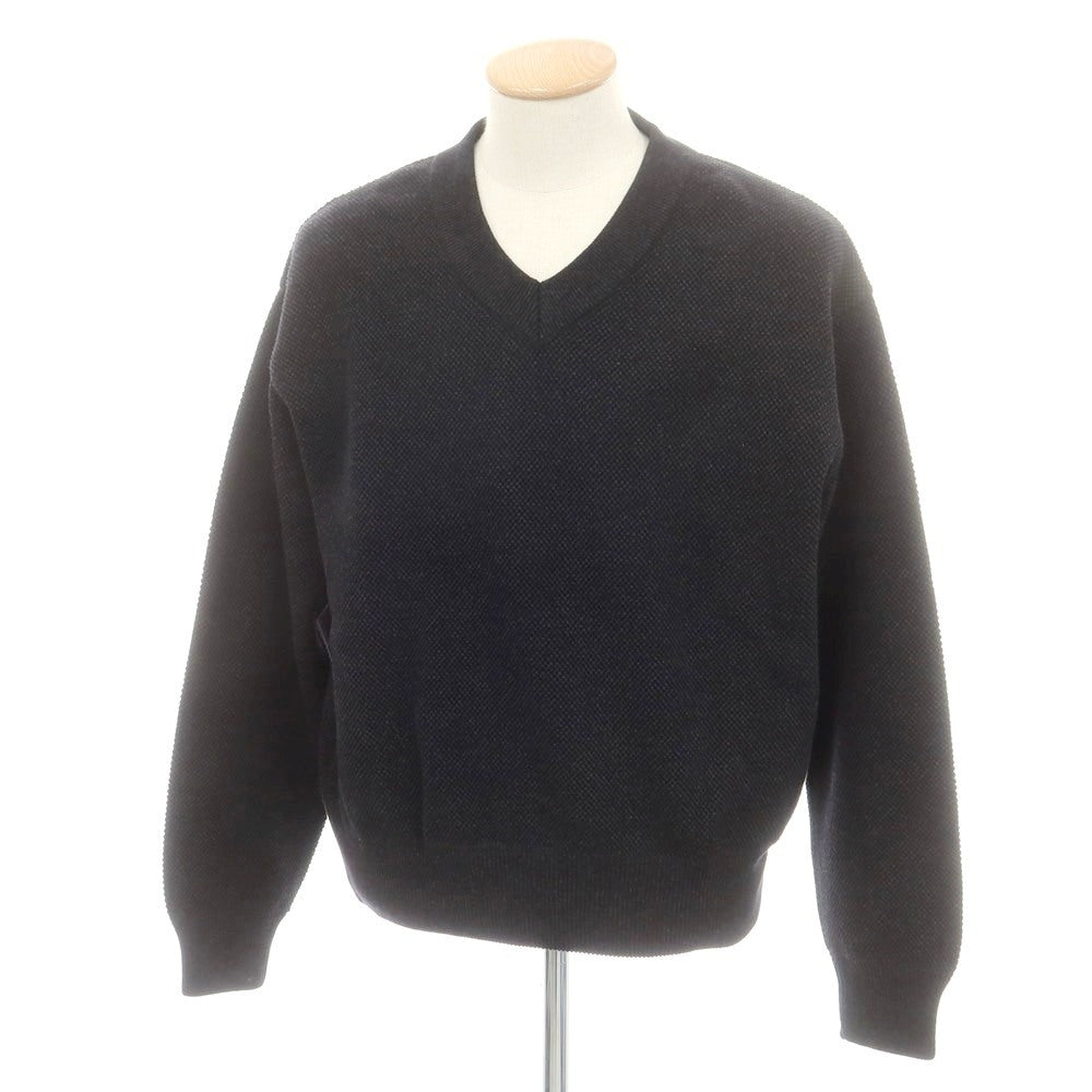 【中古】クレプスキュール crepuscule コットン系 Vネック プルオーバーニット ブラック系【 1 】【 状態ランクA 】【 メンズ 】