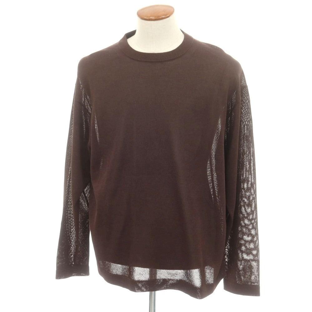 【中古】クレプスキュール crepuscule ポリエステル系 クルーネック プルオーバーニット ダークブラウン【 2 】【 状態ランクA 】【 メンズ 】