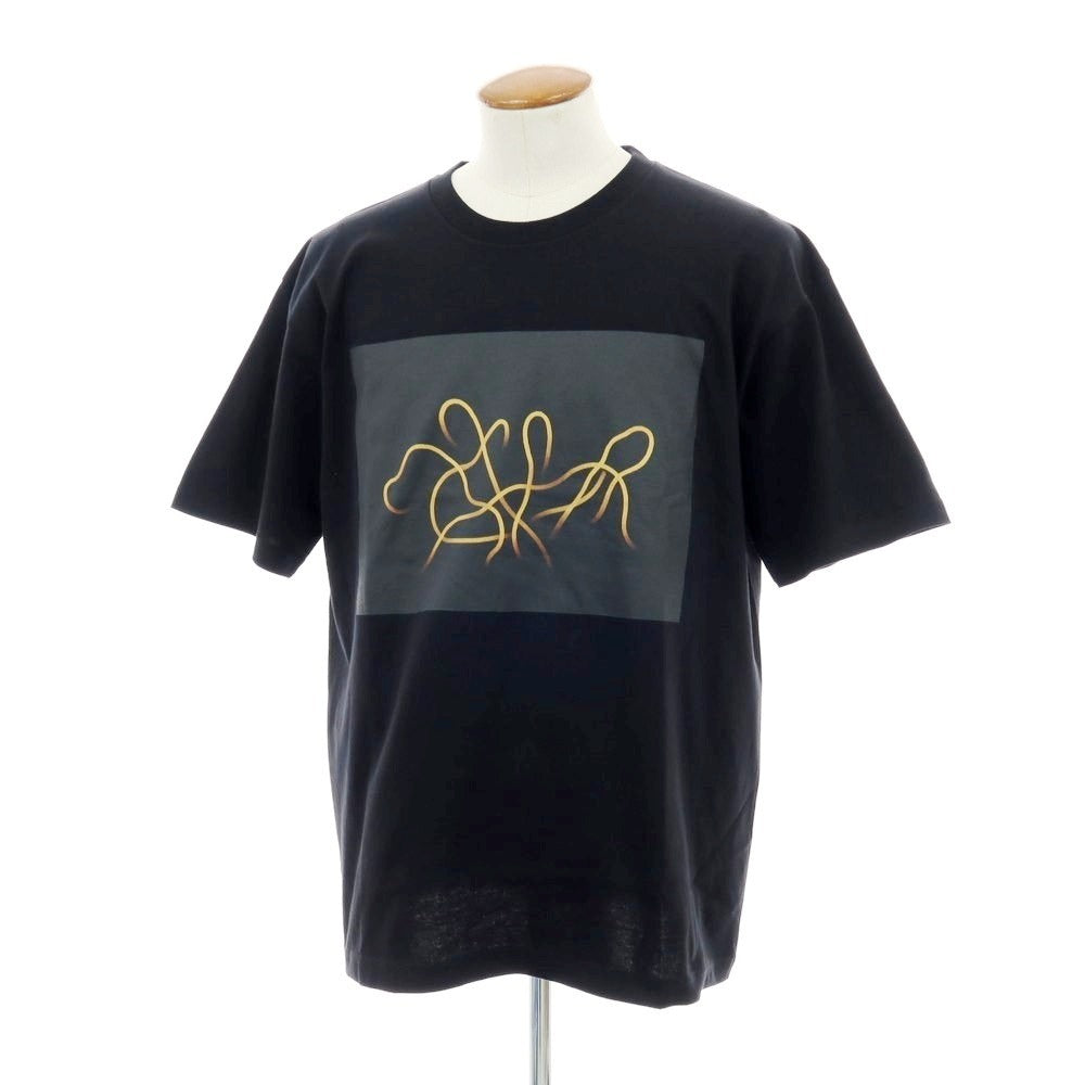 【中古】セモー semoh クルーネック プリント 半袖Ｔシャツ ブラック【サイズ2】【 状態ランクA 】【 メンズ 】[EPD]