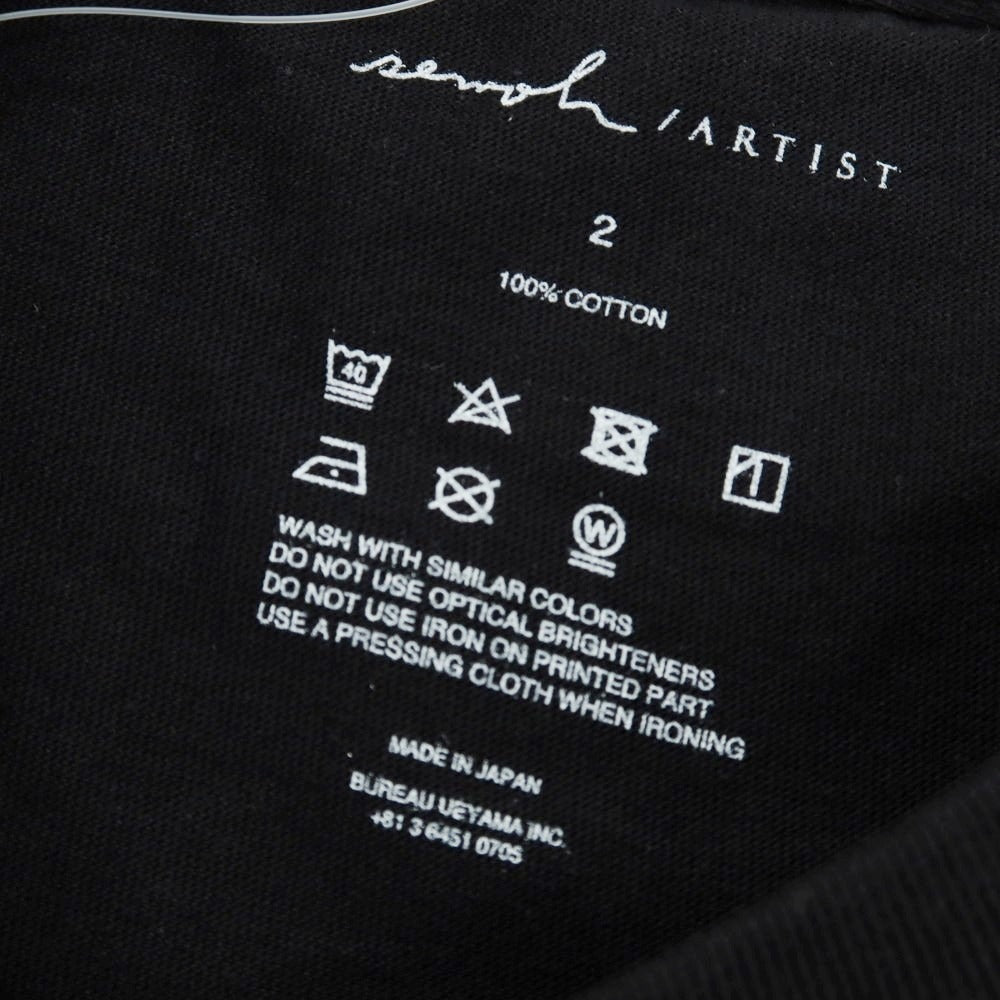 【中古】セモー semoh クルーネック プリント 半袖Ｔシャツ ブラック【サイズ2】【 状態ランクA 】【 メンズ 】[EPD]