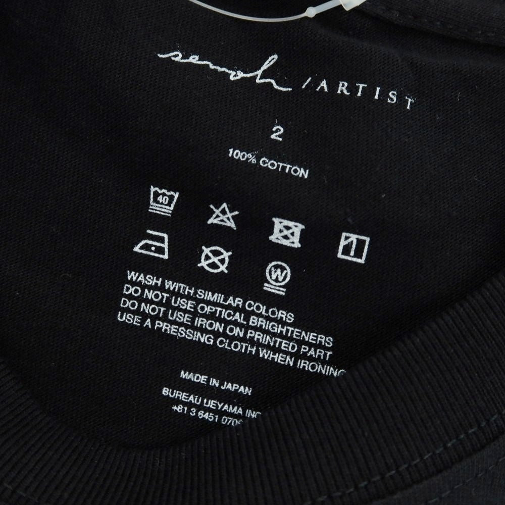【中古】セモー semoh クルーネック プリント 半袖Ｔシャツ ブラック【サイズ2】【 状態ランクA 】【 メンズ 】[EPD]