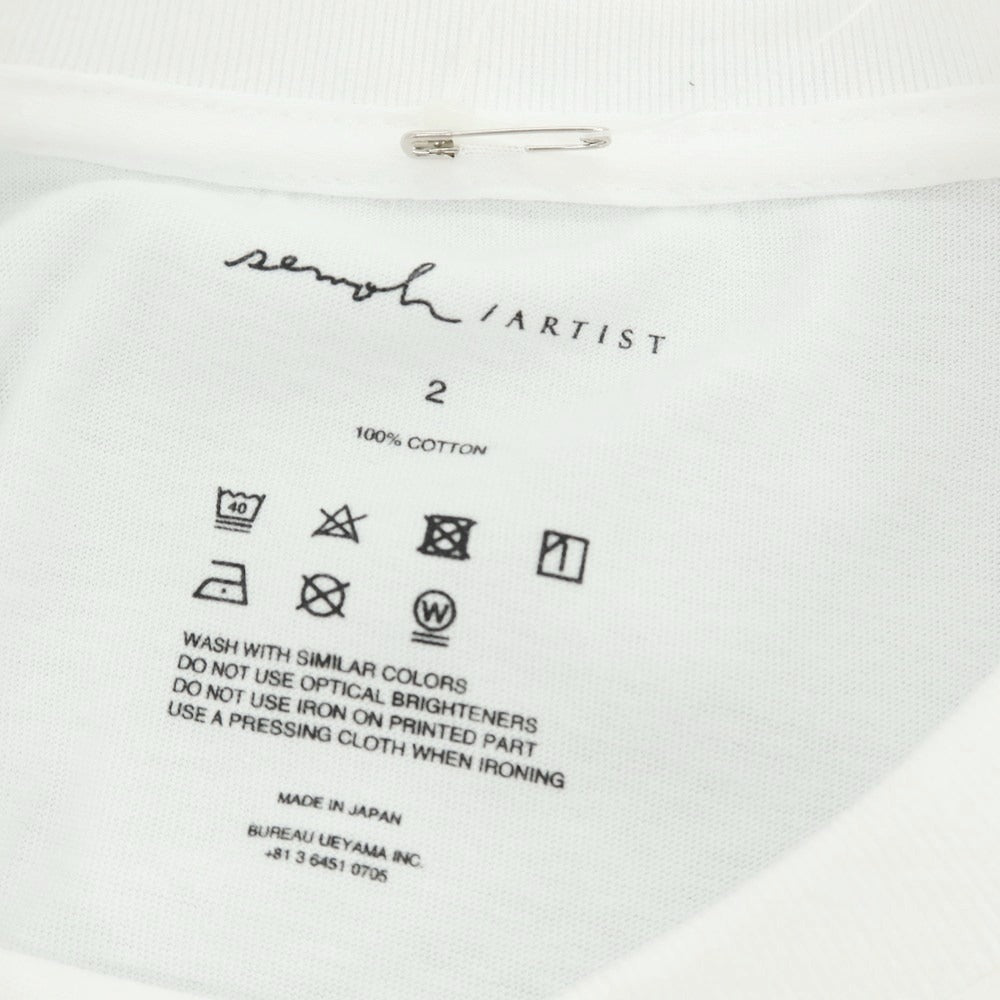 【中古】セモー semoh クルーネック プリント 半袖Ｔシャツ ホワイト【サイズ2】【 状態ランクA 】【 メンズ 】[EPD]