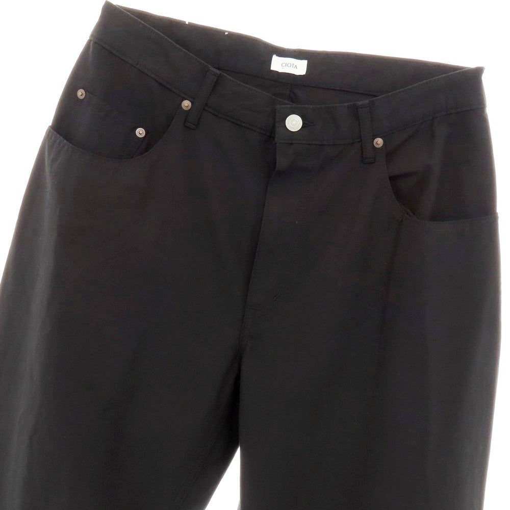 【中古】シオタ CIOTA コットン系 ワイド テーバード 5ポケットパンツ ブラック【 表記なし（L位） 】【 状態ランクA 】【 メンズ 】