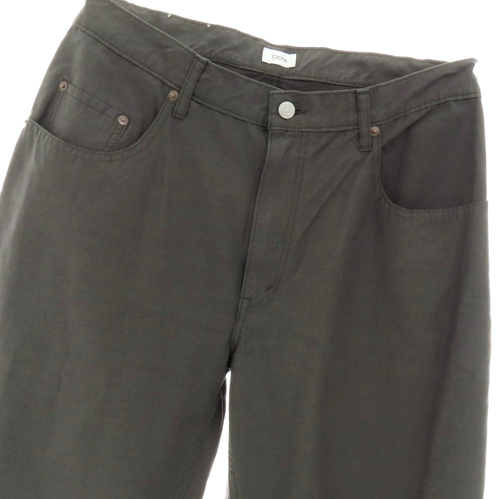 【中古】シオタ CIOTA コットン系 ワイド テーバード 5ポケットパンツ ダークグレー系【 表記なし（L位） 】【 状態ランクA 】【 メンズ 】