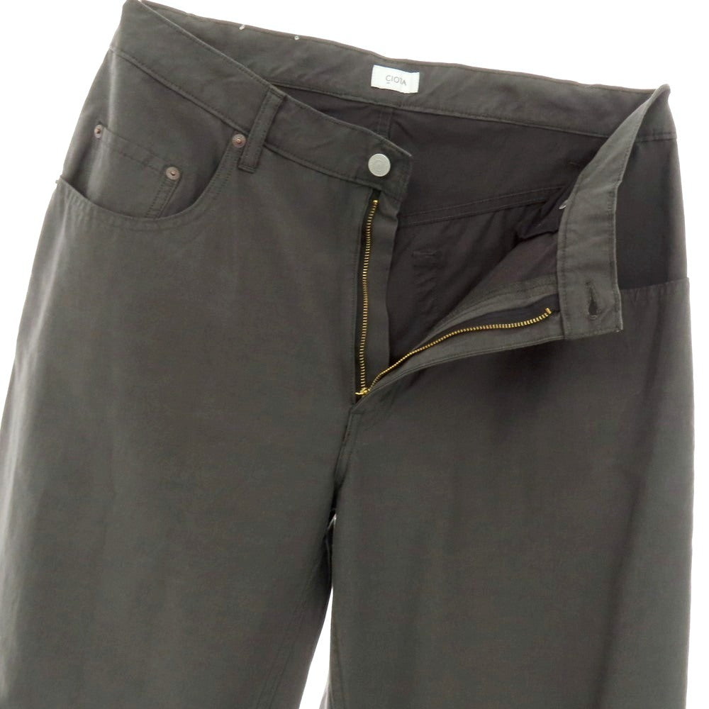 【中古】シオタ CIOTA コットン系 ワイド テーバード 5ポケットパンツ ダークグレー系【 表記なし（L位） 】【 状態ランクA 】【 メンズ 】