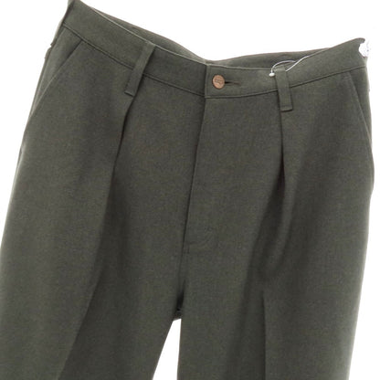 【中古】ラングラー Wrangler ポリエステル系 ワイドセミフレア カジュアルスラックスパンツ グリーングレー系【 表記なし（L位） 】【 状態ランクA 】【 メンズ 】