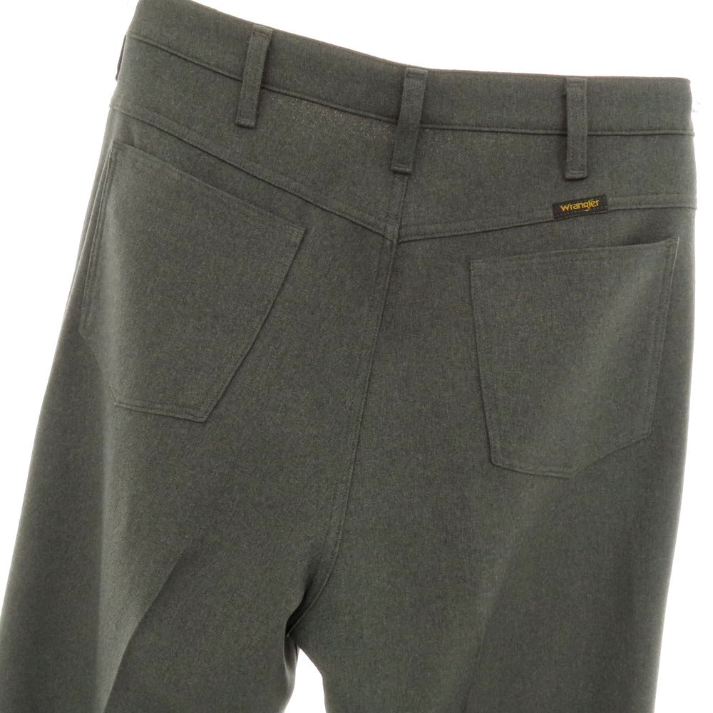 【中古】ラングラー Wrangler ポリエステル系 ワイドセミフレア カジュアルスラックスパンツ グリーングレー系【 表記なし（L位） 】【 状態ランクA 】【 メンズ 】