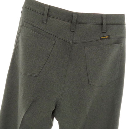 【中古】ラングラー Wrangler ポリエステル系 ワイドセミフレア カジュアルスラックスパンツ グリーングレー系【 表記なし（L位） 】【 状態ランクA 】【 メンズ 】