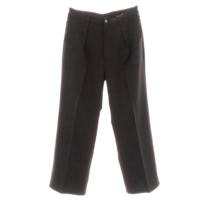 【中古】ラングラー Wrangler ポリエステル系 ワイドセミフレア カジュアルスラックスパンツ ブラック【 表記なし（L位） 】【 状態ランクA 】【 メンズ 】