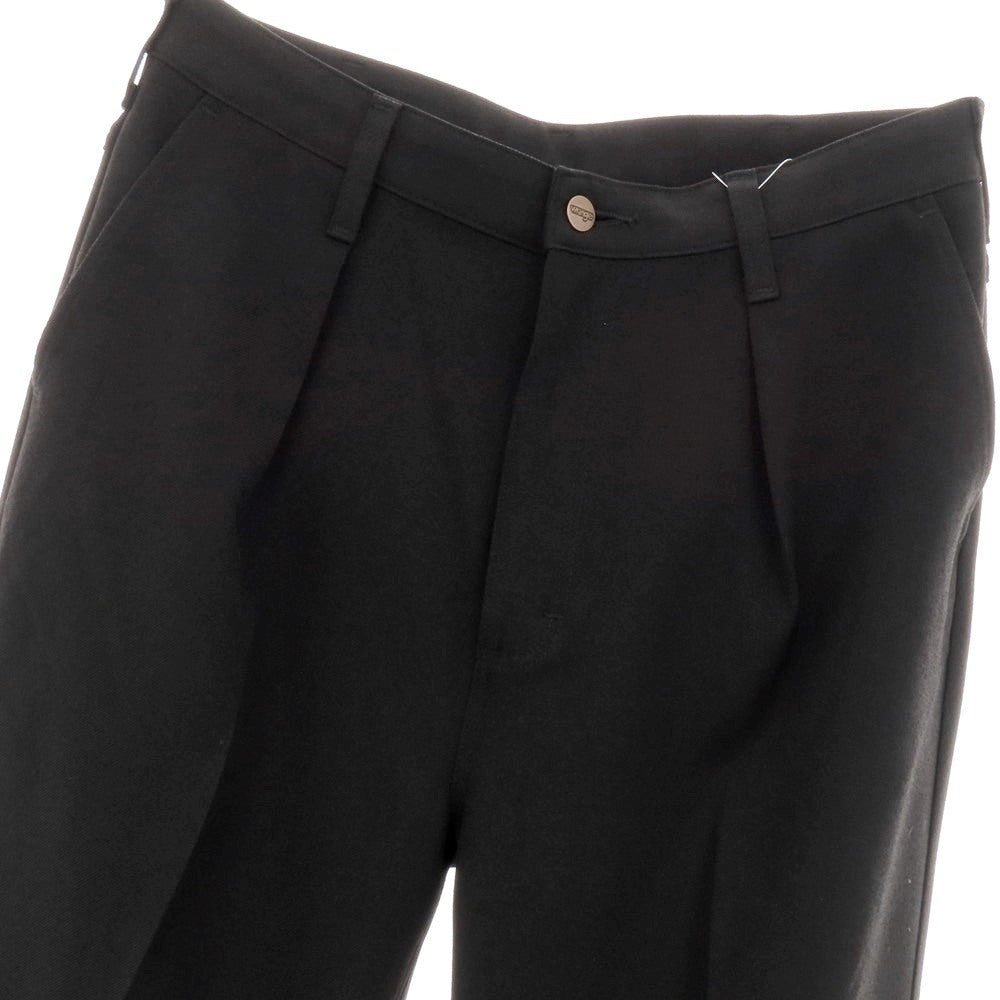 【中古】ラングラー Wrangler ポリエステル系 ワイドセミフレア カジュアルスラックスパンツ ブラック【 表記なし（L位） 】【 状態ランクA 】【 メンズ 】