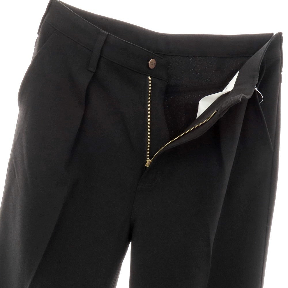 【中古】ラングラー Wrangler ポリエステル系 ワイドセミフレア カジュアルスラックスパンツ ブラック【 表記なし（L位） 】【 状態ランクA 】【 メンズ 】
