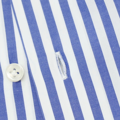 【中古】ボリエッロ BORRIELLO コットン ストライプ ワイドカラー ドレスシャツ ネイビーxホワイト【サイズ38】【 状態ランクC 】【 メンズ 】