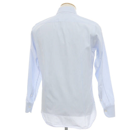 【中古】マリアサンタンジェロ Maria Santangelo コットン ストライプ ワイドカラー ドレスシャツ ブルーxホワイト【サイズ38】【 状態ランクC 】【 メンズ 】