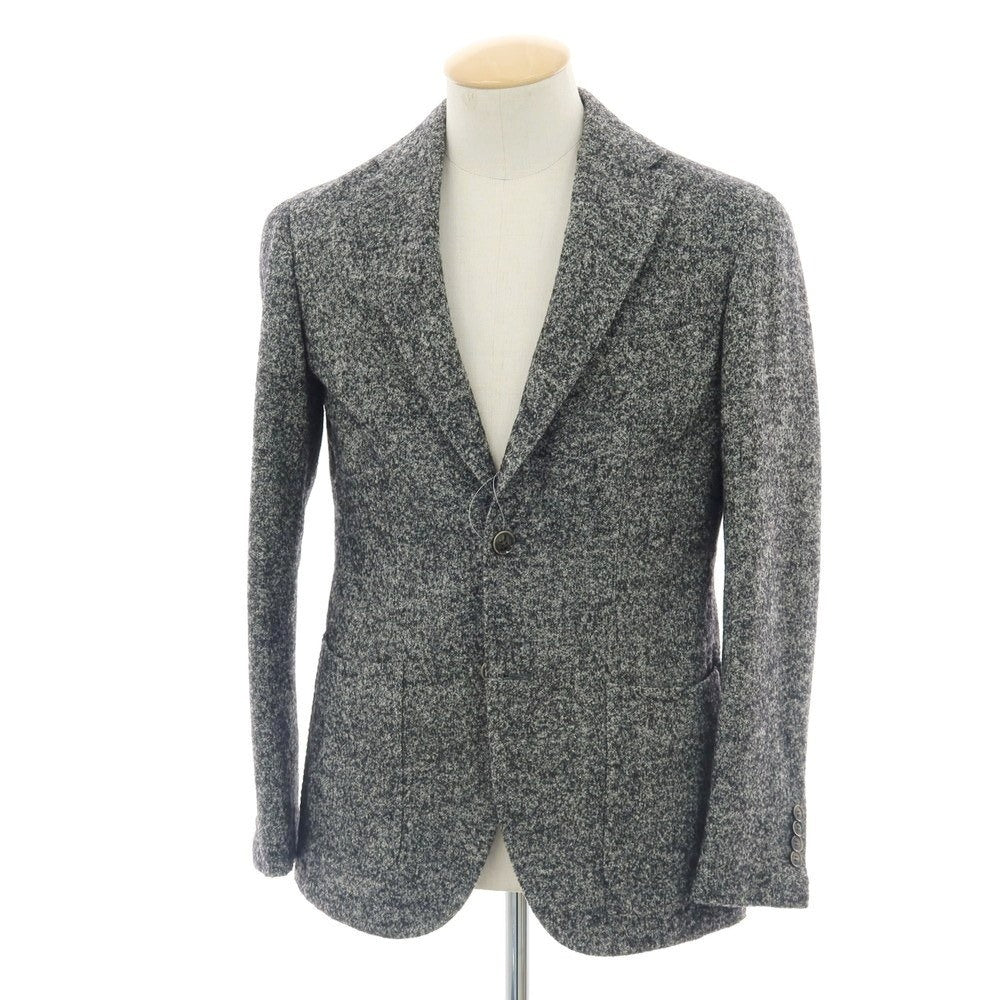 【中古】リングヂャケット RING JACKET ウールアルパカナイロン 3B カジュアルジャケット ブラックxホワイト【 サイズ44 】【 状態ランクB 】【 メンズ 】 [APD]