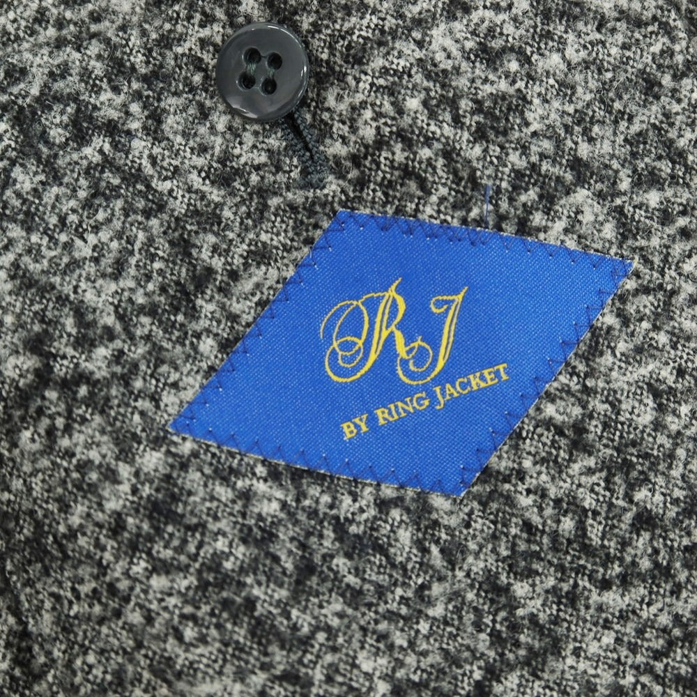 【中古】リングヂャケット RING JACKET ウールアルパカナイロン 3B カジュアルジャケット ブラックxホワイト【 サイズ44 】【 状態ランクB 】【 メンズ 】 [APD]