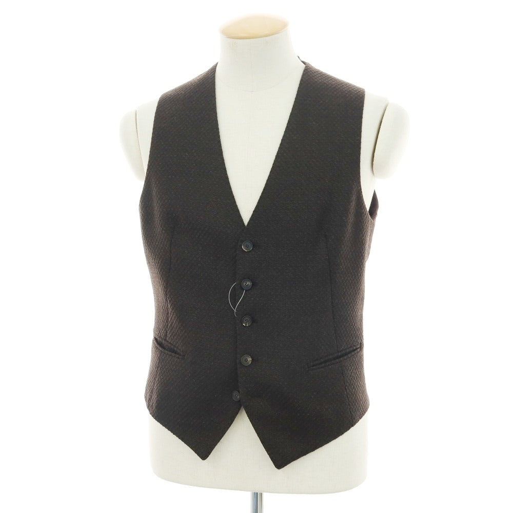 【中古】タリアトーレ TAGLIATORE BRIAN/F ウールポリウレタン カジュアル系ジレ ベスト ブラウン【 サイズ44 】【 状態ランクB 】【 メンズ 】 [APD]