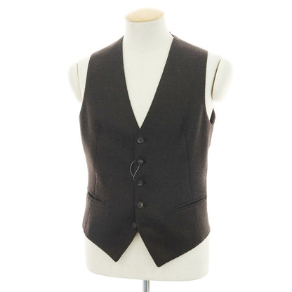 【中古】タリアトーレ TAGLIATORE BRIAN/F ウールポリウレタン カジュアル系ジレ ベスト ブラウン【 44 】【 状態ランクB 】【 メンズ 】