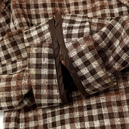 【中古】タリアトーレ TAGLIATORE ウールシルクリネン チェック カジュアルジャケット ブラウン【サイズ44】【 状態ランクC 】【 メンズ 】