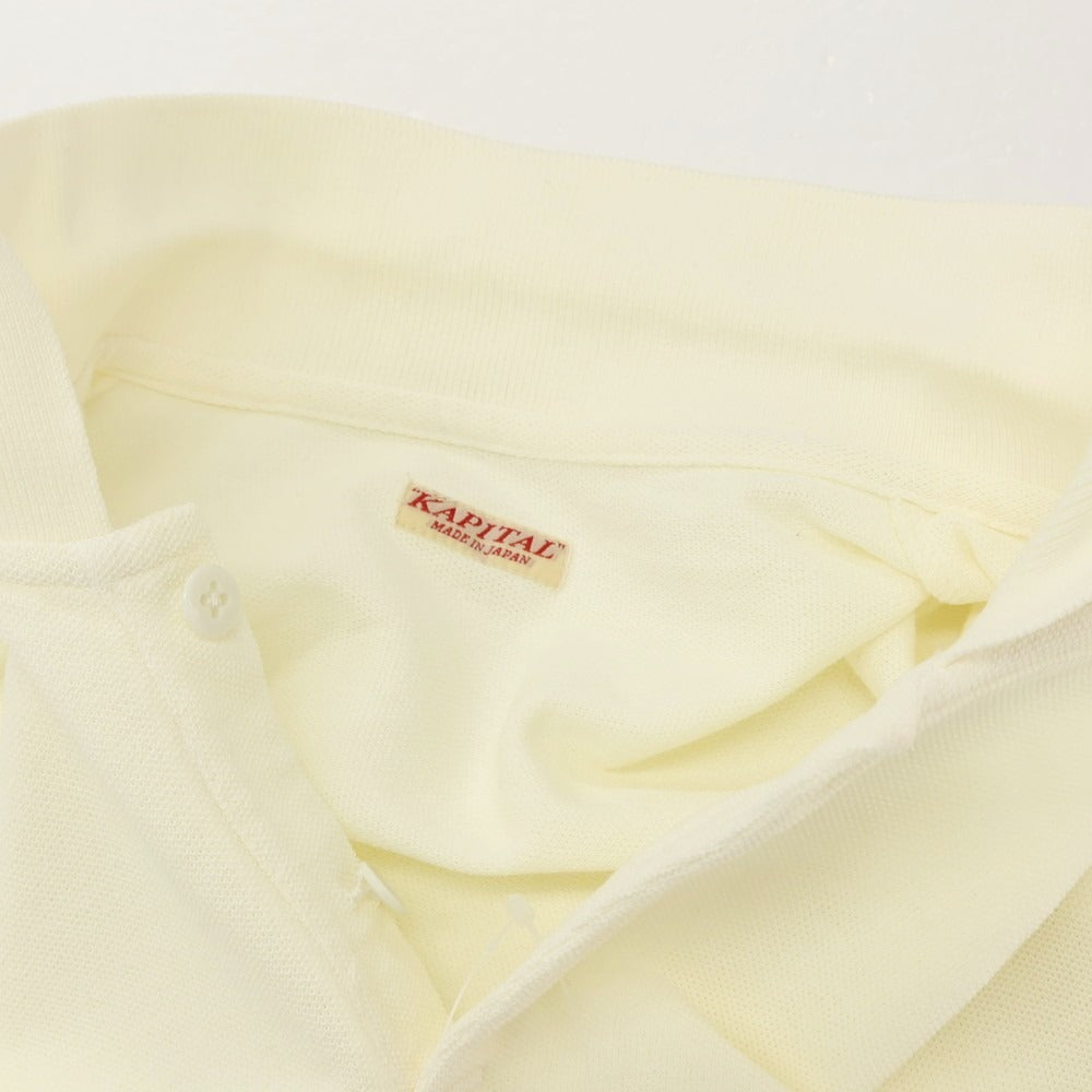 【中古】キャピタル KAPITAL ドライ鹿の子 コットン 半袖ポロシャツ クリーム【サイズ2】【 状態ランクB 】【 メンズ 】