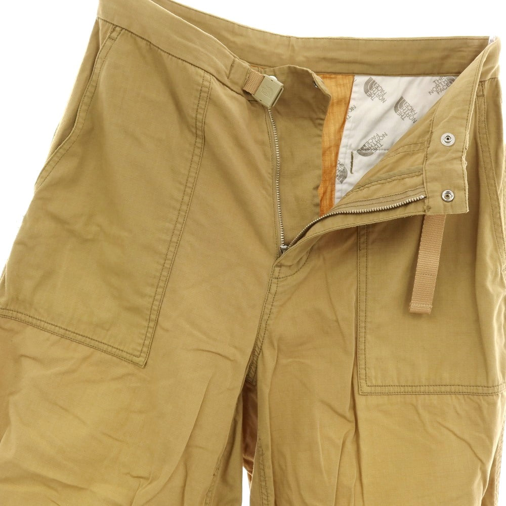 【中古】ザノースフェイスパープルレーベル THE NORTH FACE PURPLE LABEL リップストップ コットンナイロン ワイドクロップドパンツ ベージュ【 30 】【 状態ランクB 】【 メンズ 】 []
