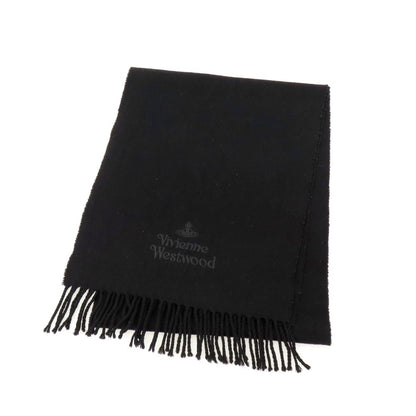 【中古】ヴィヴィアンウエストウッド Vivienne Westwood ウール マフラー ブラック【 状態ランクB 】【 ユニセックス 】