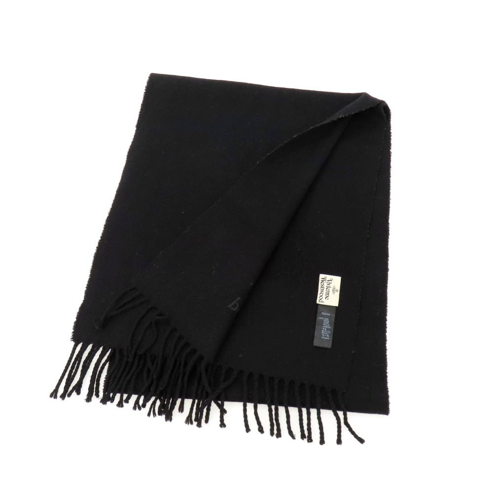 【中古】ヴィヴィアンウエストウッド Vivienne Westwood ウール マフラー ブラック【 状態ランクB 】【 ユニセックス 】