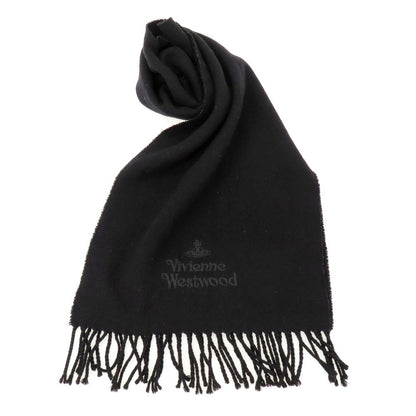 【中古】ヴィヴィアンウエストウッド Vivienne Westwood ウール マフラー ブラック【 状態ランクB 】【 ユニセックス 】