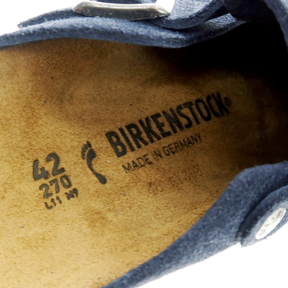 【中古】【未使用】ビルケンシュトック BIRKENSTOCK URBAN RESEARCH別注 BOSTON スエード サンダル ネイビー【 42 】【 状態ランクS 】【 メンズ 】