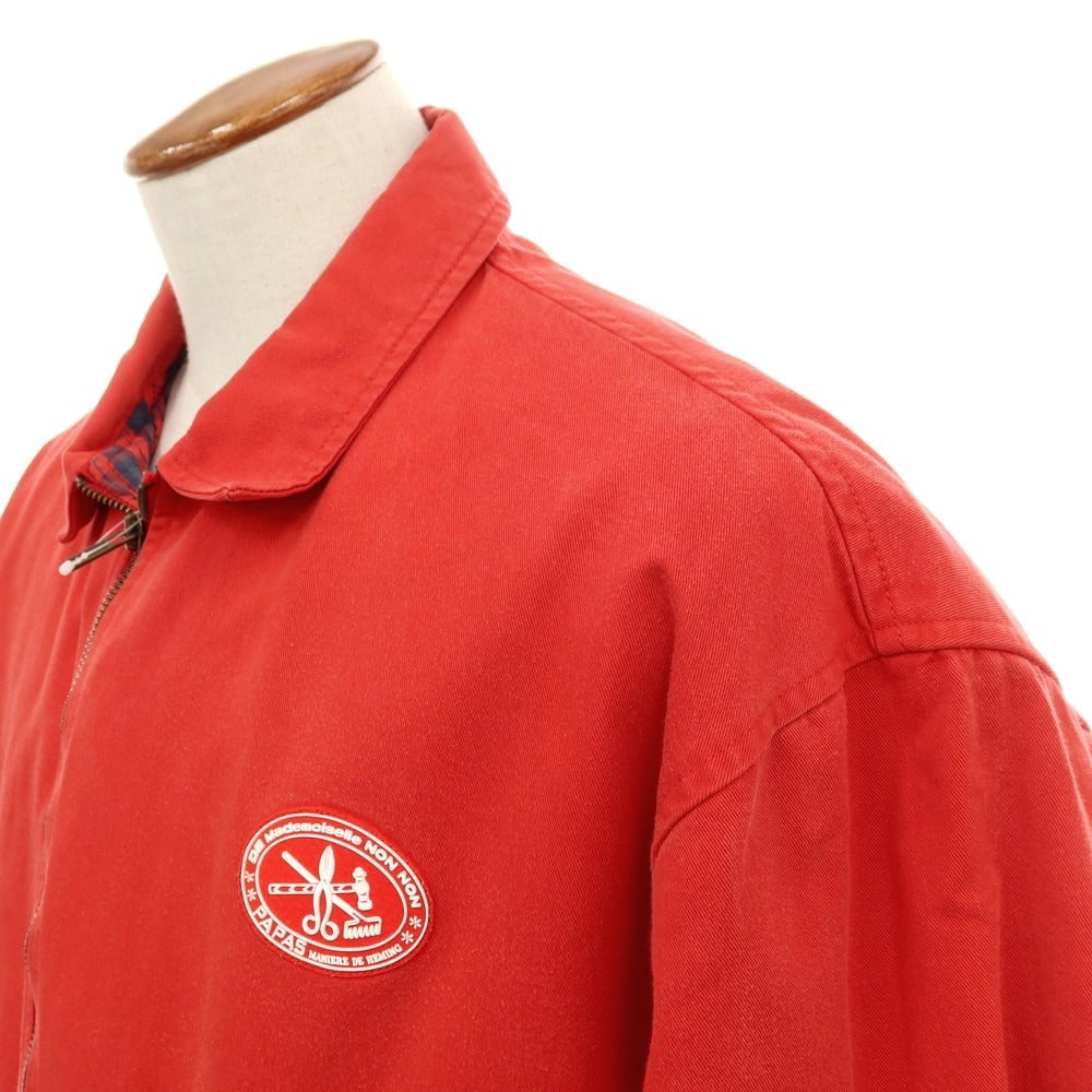 【中古】パパス PAPAS コットン ジップアップ スイングトップ レッド【サイズM】【 状態ランクC 】【 メンズ 】