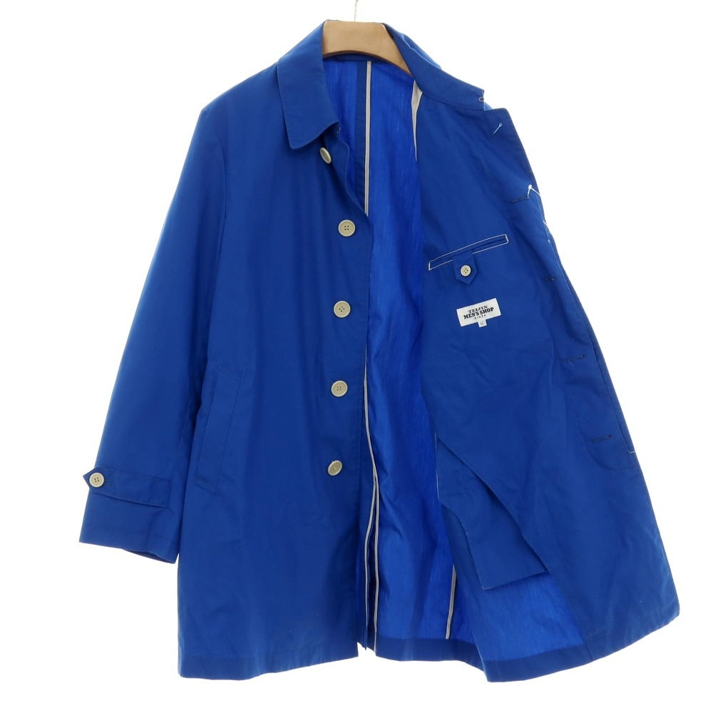 【中古】テイジンメンズショップ TEIJIN MENS SHOP ポリエステルコットン ステンカラーコート ブルー【サイズLL】【 状態ランクC 】【 メンズ 】