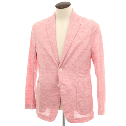 【中古】【未使用】ダックス DAKS リネンポリエステルコットン ジャージー 2B テーラードジャケット ピンク【サイズL】【 状態ランクS 】【 メンズ 】