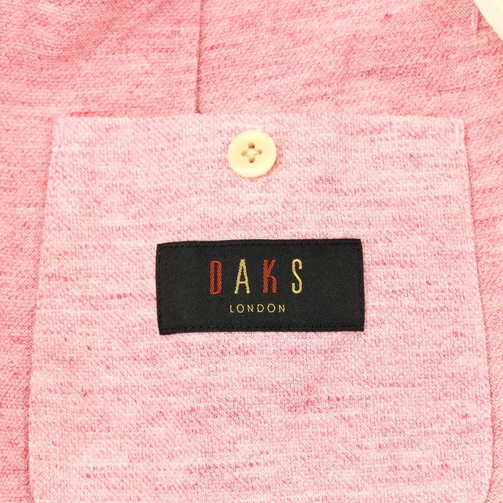 【中古】【未使用】ダックス DAKS リネンポリエステルコットン ジャージー 2B テーラードジャケット ピンク【サイズL】【 状態ランクS 】【 メンズ 】